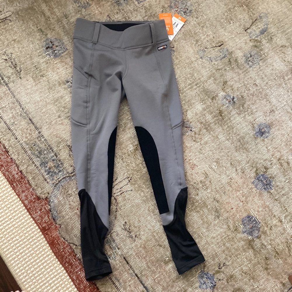 Kerrits Sit Tight Wind Pro Knee Patch Tight in Sterling, Size medium